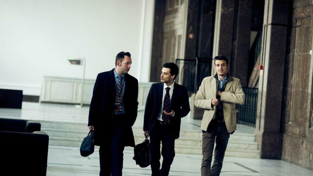 Giacomo Rossetto con Virgilio Falco e Francesco Castelli durante il Council Meeting di EDS in Varsavia (Polonia)